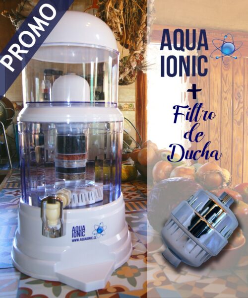 Pack purificador y alcalinizador de agua Aquaionic + filtro de ducha